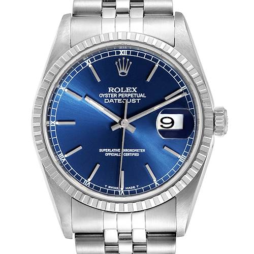 Photo of Rolex DateJust Blue Dial Jubilee Bracelet Steel Mens Watch 16220