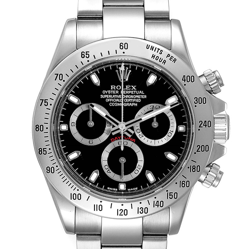 Rolex Daytona Black Dial Chronograph Stainless Steel Mens Watch 116520 ...