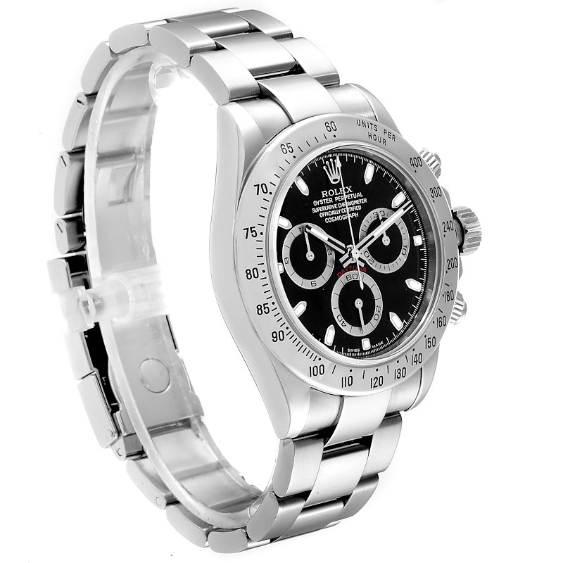 Rolex Daytona Black Dial Chronograph Stainless Steel Mens Watch 116520 ...