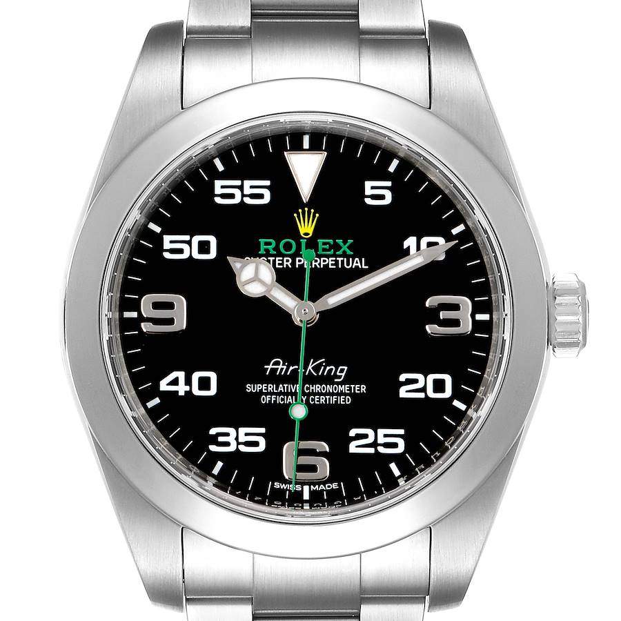Rolex Oyster Perpetual Air King Black Dial Steel Watch 116900 Box SwissWatchExpo