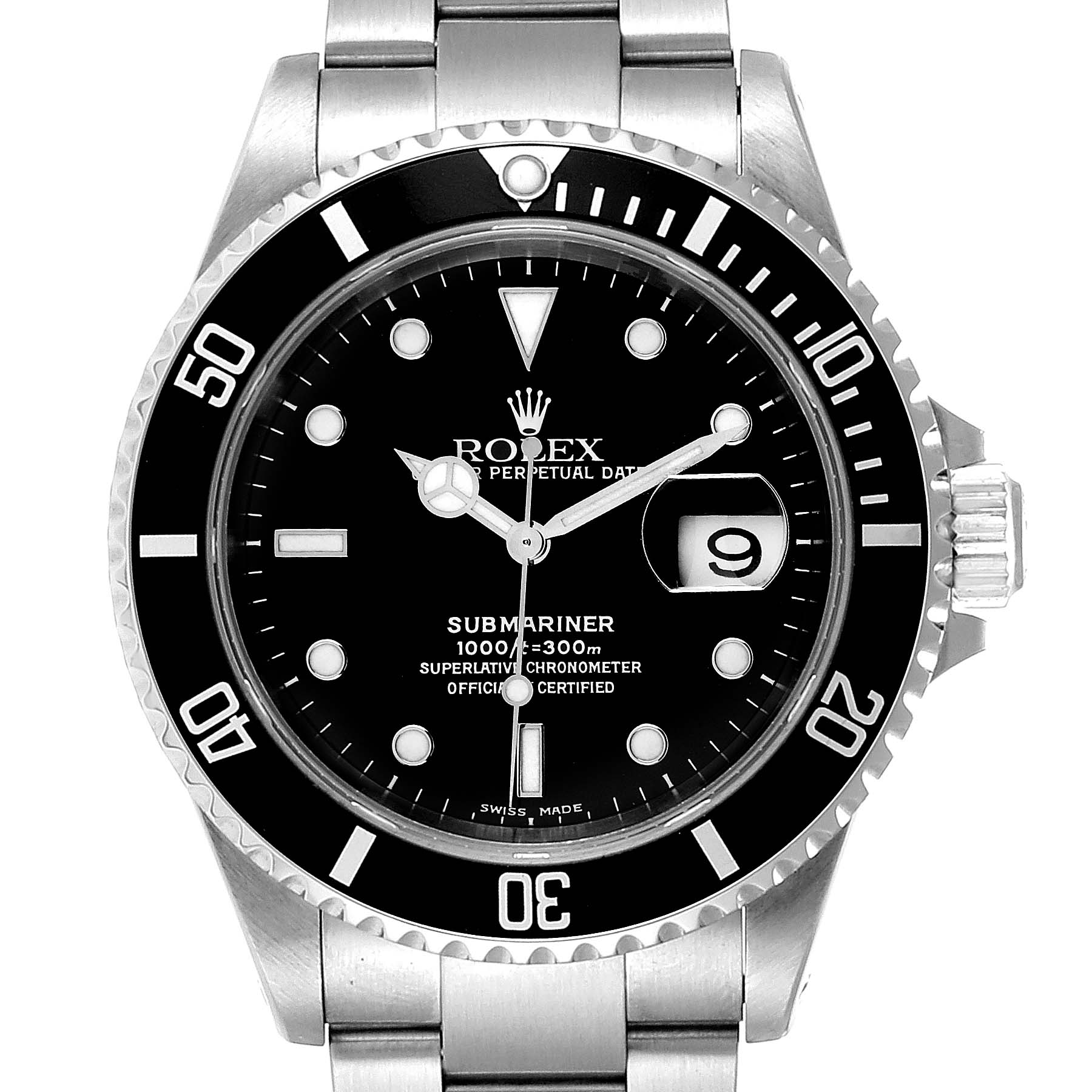 Rolex Submariner Date 40mm Stainless Steel Mens Watch 16610 ...