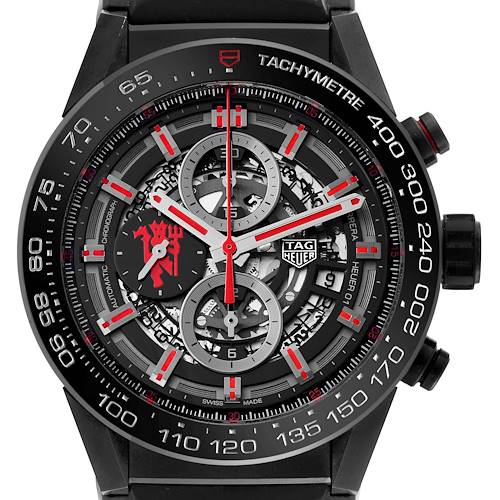 Photo of Tag Heuer Carrera Manchester United Limited Edition Steel Mens Watch CAR2A1J Box Card