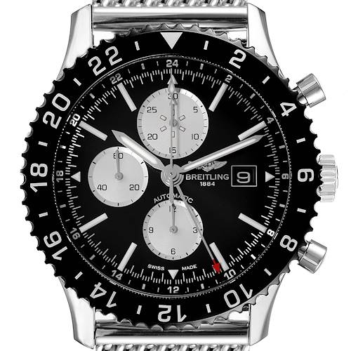 Photo of Breitling Chronoliner Black Dial Steel Mens Watch Y24310 Box Papers