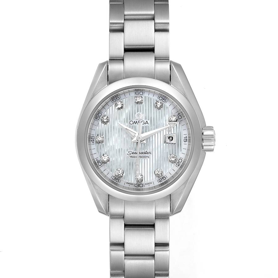Omega Aqua Terra Steel MOP Diamond Ladies Watch 231.10.30.61.55.001 Unworn SwissWatchExpo