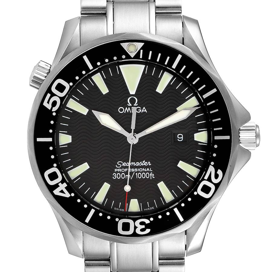 Omega Seamaster 41mm Black Dial Stainless Steel Mens Watch 2264.50.00 SwissWatchExpo