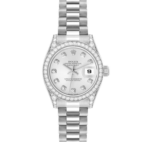 Photo of Rolex Datejust President White Gold Diamond Bezel Ladies Watch 179159 Box Papers