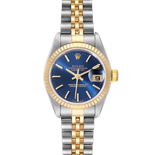 Photo of Rolex Datejust Steel 18k Yellow Gold Blue Dial Ladies Watch 79173