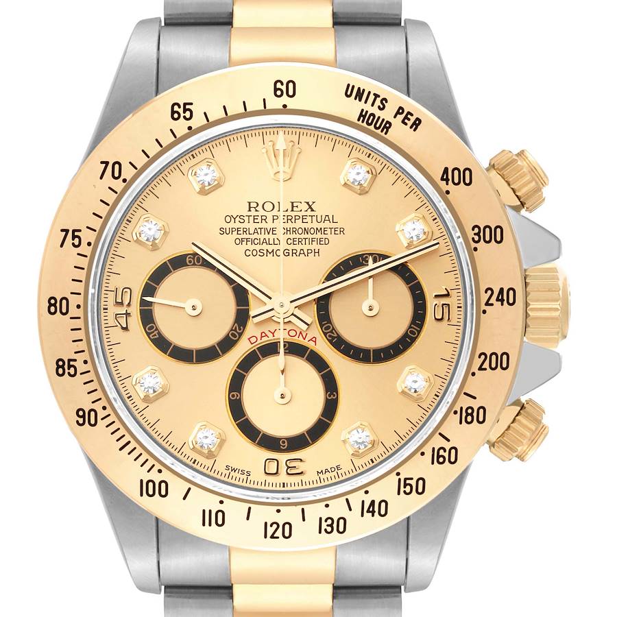 *NOT FOR SALE* Rolex Daytona Steel Yellow Gold Diamond Dial Zenith 16523, Stock #59933, and #60505 Partial Payment SwissWatchExpo