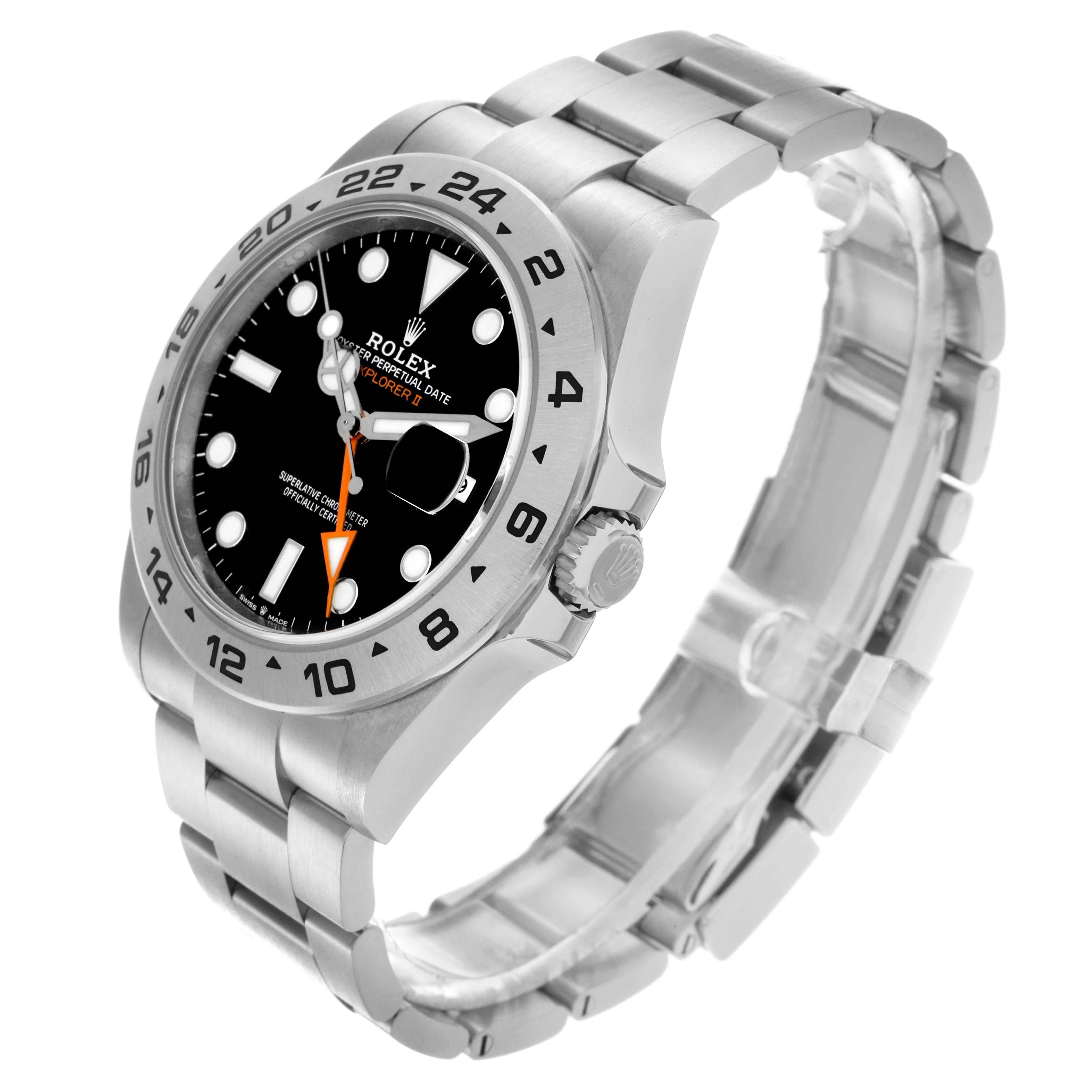 The Rolex Explorer 226570 Men's Stainless Steel Black Dial 226570 Men's Stainless Steel Black Dial watch is shown at a three-quarter angle, highlighting the dial, bezel, crown, and bracelet.