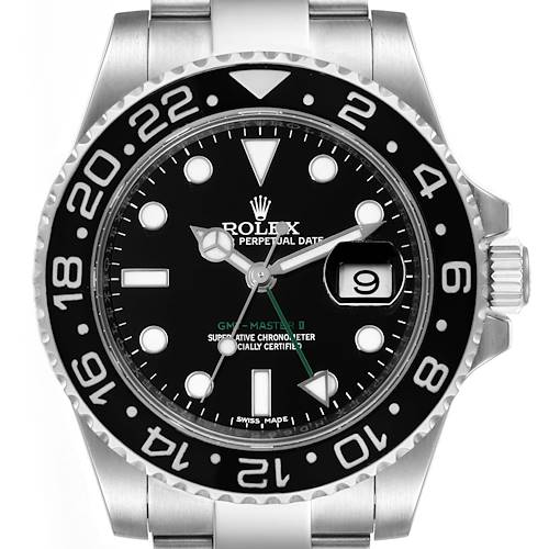 Photo of Rolex GMT Master II Black Dial Steel Mens Watch 116710 Box Card