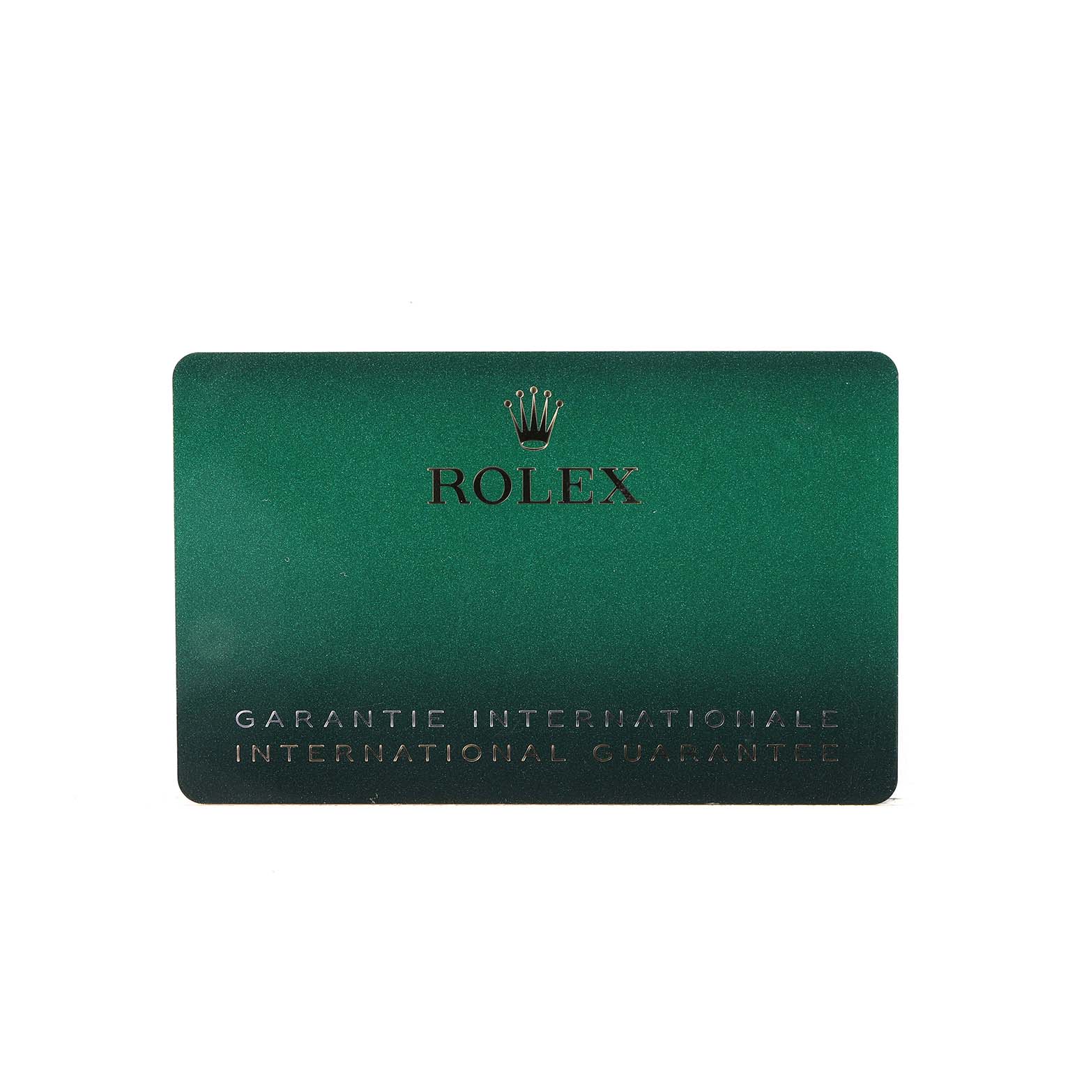 The image shows the international guarantee card for the Rolex Land‑Dweller 127234 Men's Stainless Steel White Dial.