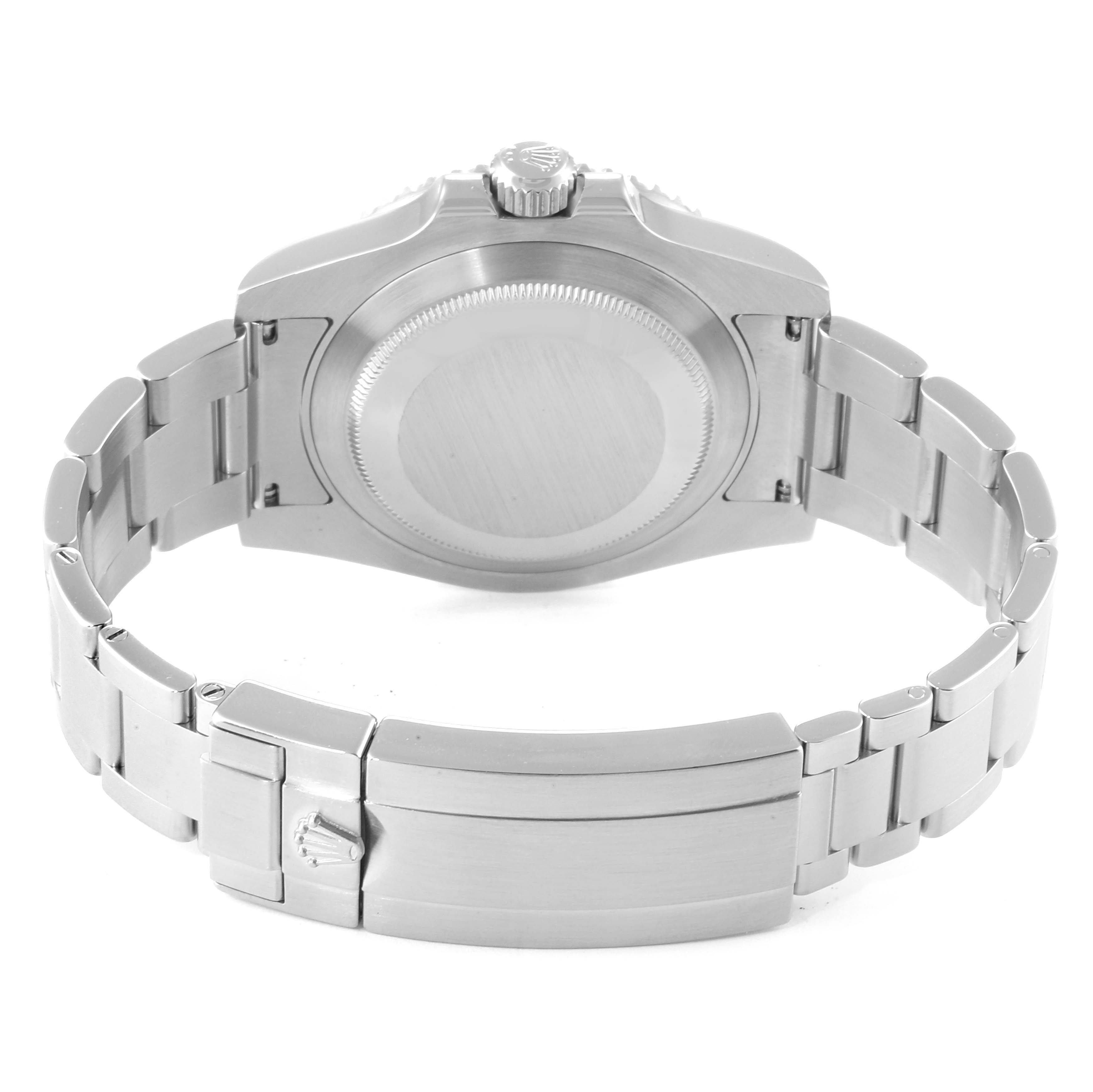 The image shows the back case and bracelet clasp of a Rolex Submariner 116610 Men
s Stainless Steel Black Dial 116610 Men
s Stainless Steel Black Dial watch from a rear angle.