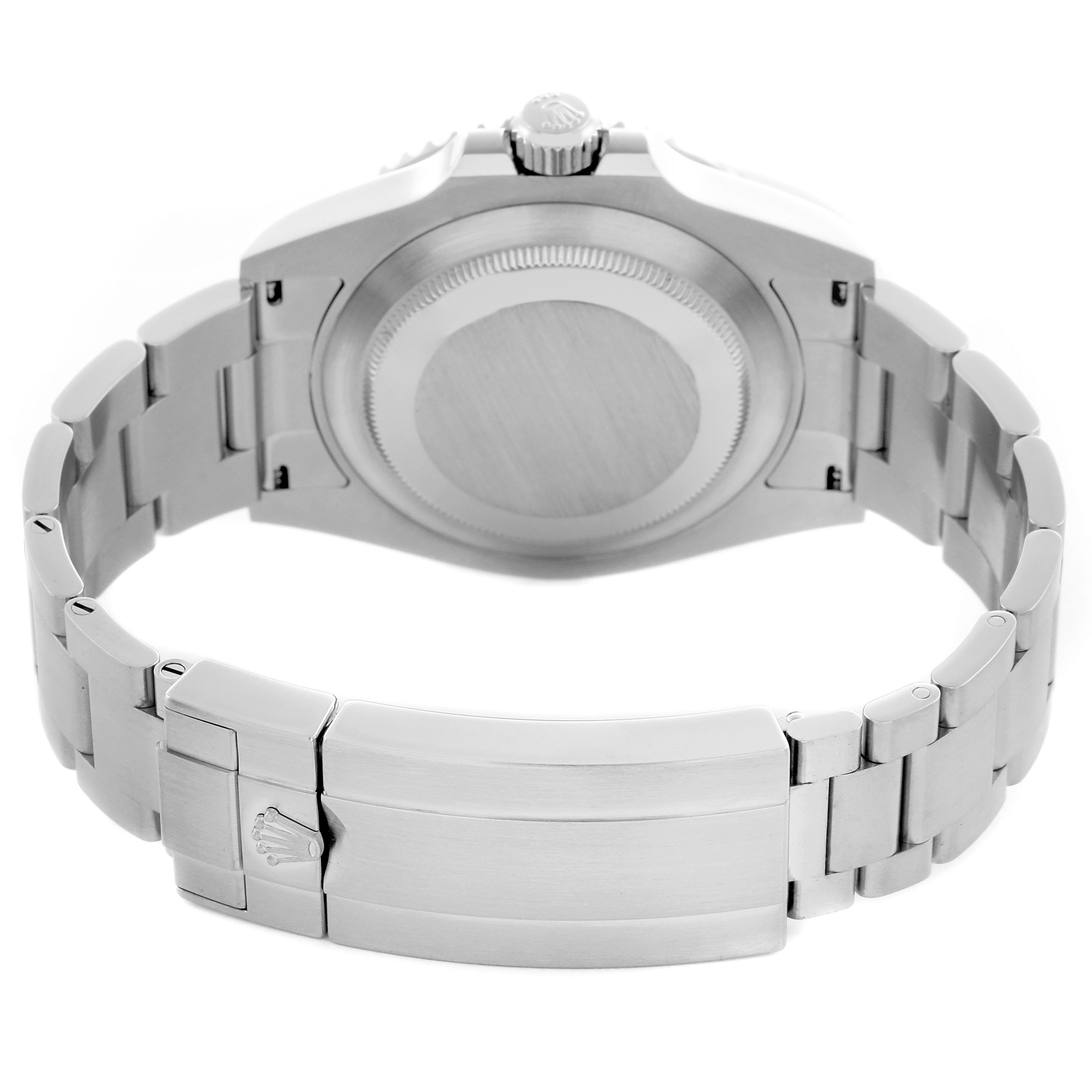 The image shows the back view of a Rolex Submariner 126610 Men's Stainless Steel Black Dial 126610 Men's Stainless Steel Black Dial, highlighting the case back, crown, and stainless steel bracelet with the clasp.