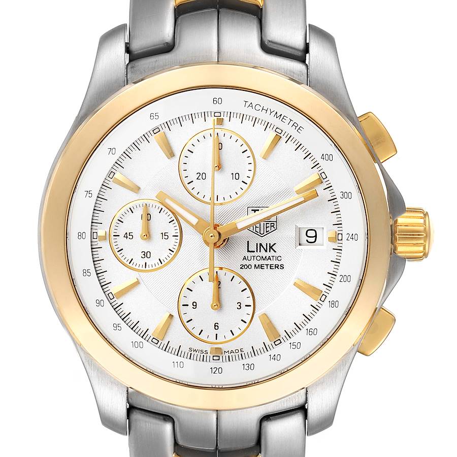 Tag Heuer Link Steel Yellow Gold Chronograph Mens Watch CJF2150 SwissWatchExpo