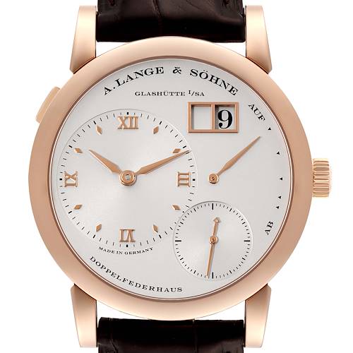 Photo of A. Lange and Sohne Lange 1 Rose Gold Silver Dial Mens Watch 101.032 Box Papers