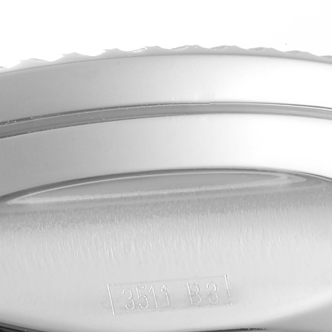 The image shows a close-up of the side of the bezel on a Breitling Bentley A25366 Men's Stainless Steel Black Dial A25366 Men's Stainless Steel Black Dial watch with a visible serial number.