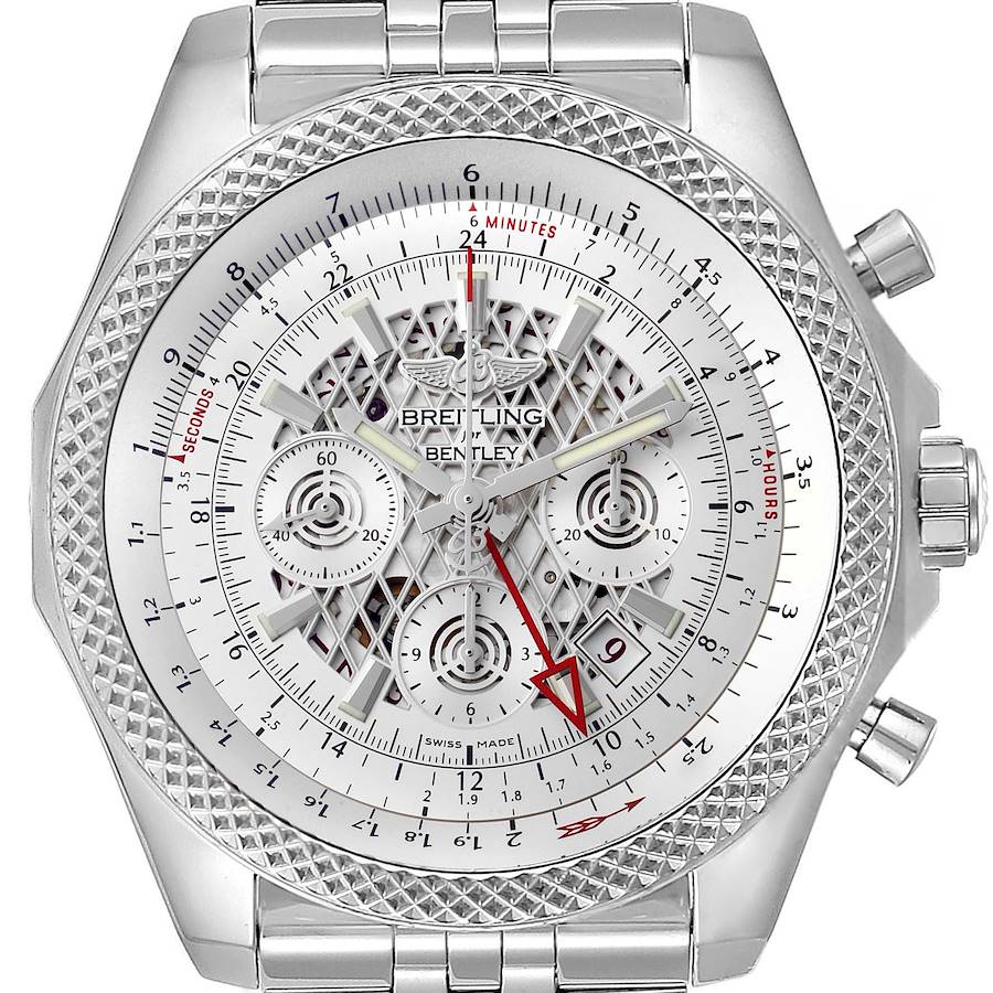 Breitling Bentley GMT Chronograph Silver Dial Watch AB0431 Box Papers SwissWatchExpo