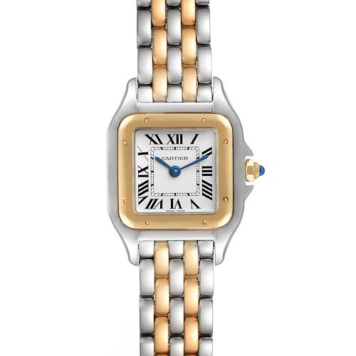Photo of Cartier Panthere Ladies Steel Yellow Gold 2 Row Ladies Watch W2PN0006 Box Card