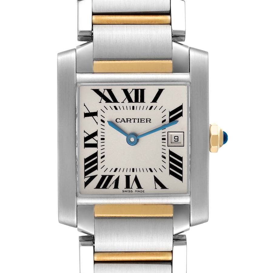 Cartier Tank Francaise Midsize Steel Yellow Gold Ladies Watch W51012Q4 Box Papers SwissWatchExpo
