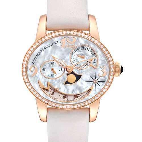 Photo of Girard Perregaux Cat's Eye Rose Gold Mother Of Pearl Diamond Ladies Watch 80483 Box Papers