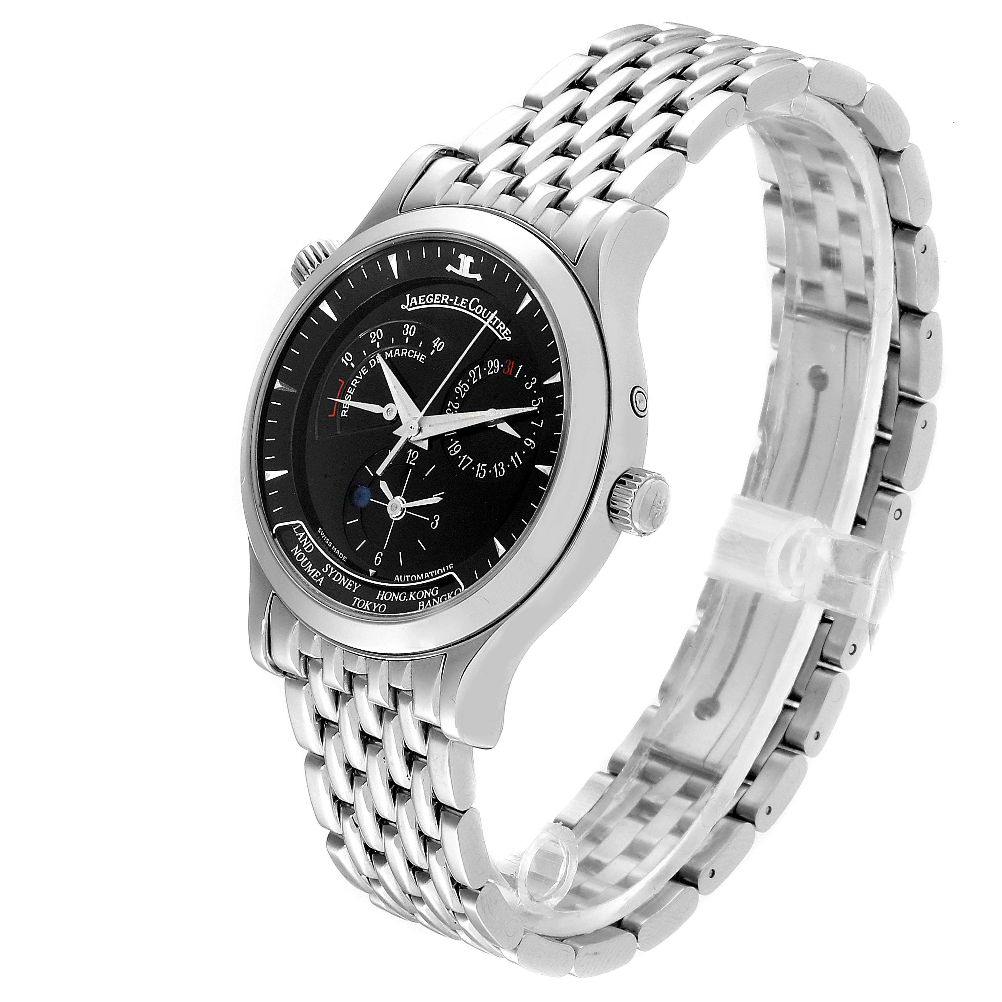 jaeger lecoultre master geographic black dial