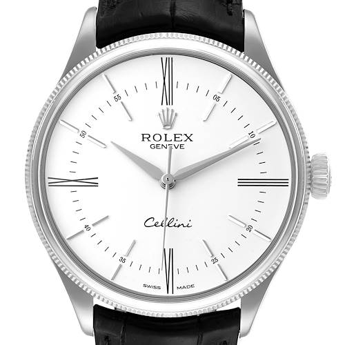 Photo of Rolex Cellini Time White Gold Automatic Mens Watch 50509 Box Card