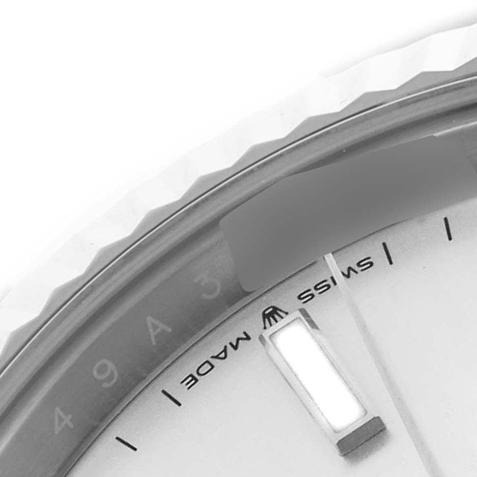 The image shows a partial, close-up view of the bezel and dial of the Rolex Datejust 41 126334 Men's Stainless Steel Blue Dial 126334 Men's Stainless Steel Blue Dial, focusing on the edge and markers.