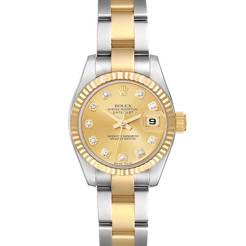 Photo of Rolex Datejust Diamond Dial Steel Yellow Gold Ladies Watch 179173 Box Papers