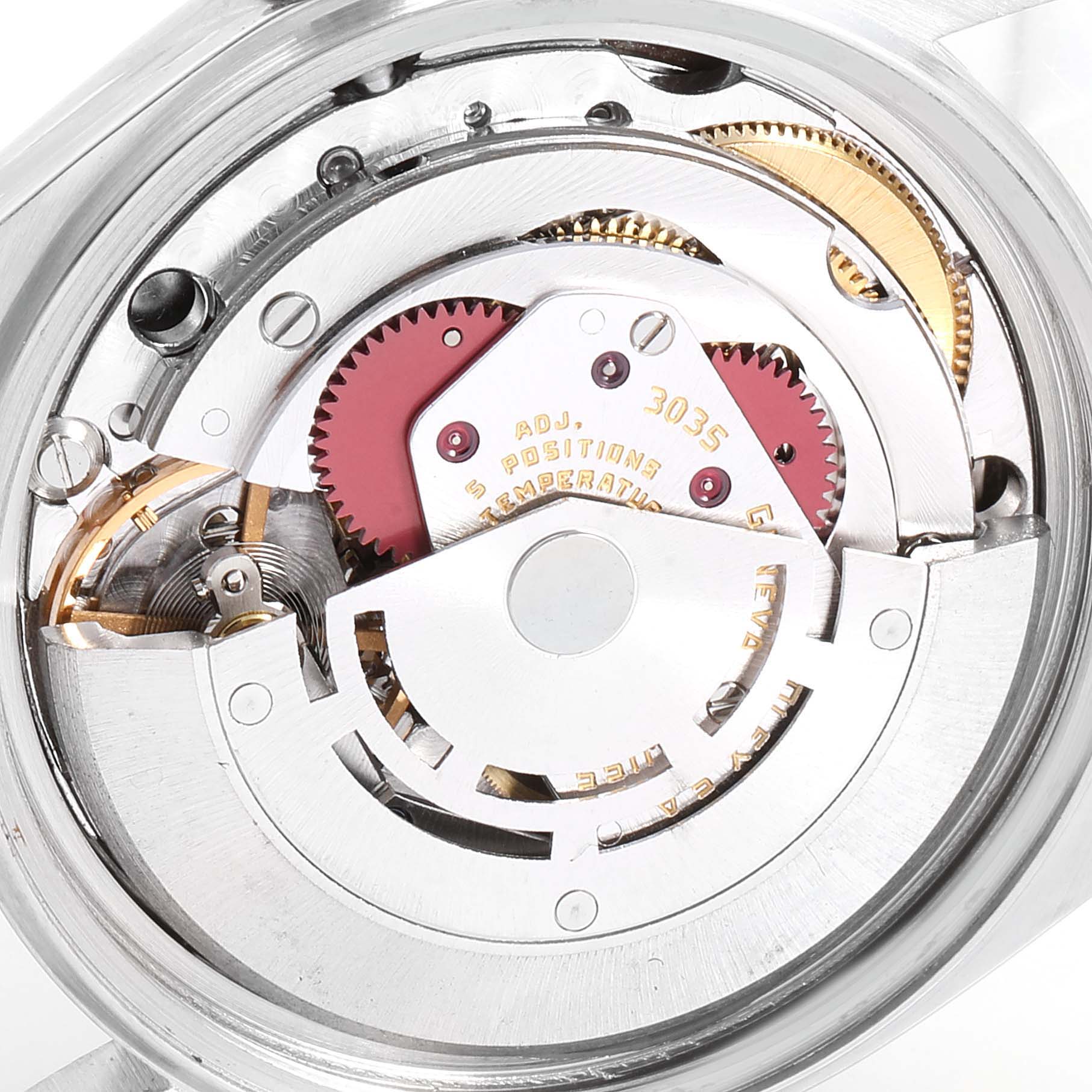 The image shows a close-up of the inner mechanism and movement parts of the Rolex Vintage Collection 16014 Men
s Stainless Steel Silver Dial 16014 Men
s Stainless Steel Silver Dial model watch.