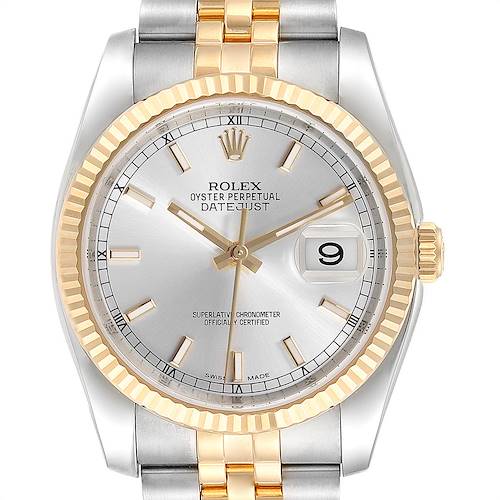 Photo of Rolex Datejust Steel Yellow Gold Silver Dial Mens Watch 116233 Box Card PARTIAL PAYMENT