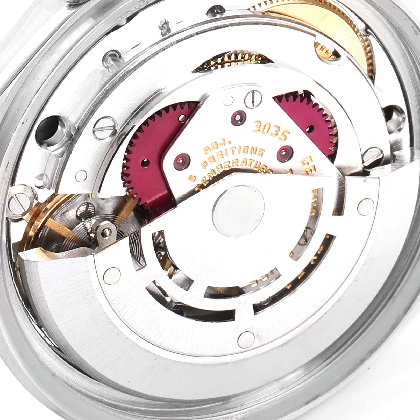 This is a close-up view of the internal mechanism of the Rolex Vintage Collection 16014 Men
s Stainless Steel Black Dial 16014 Men
s Stainless Steel Black Dial model.