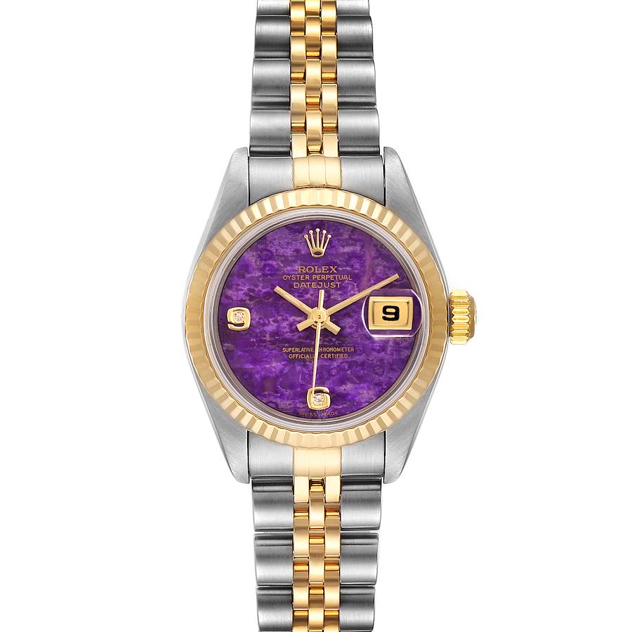 Rolex Datejust Yellow Gold Steel  Sugilite Diamond Dial Watch 79173 SwissWatchExpo