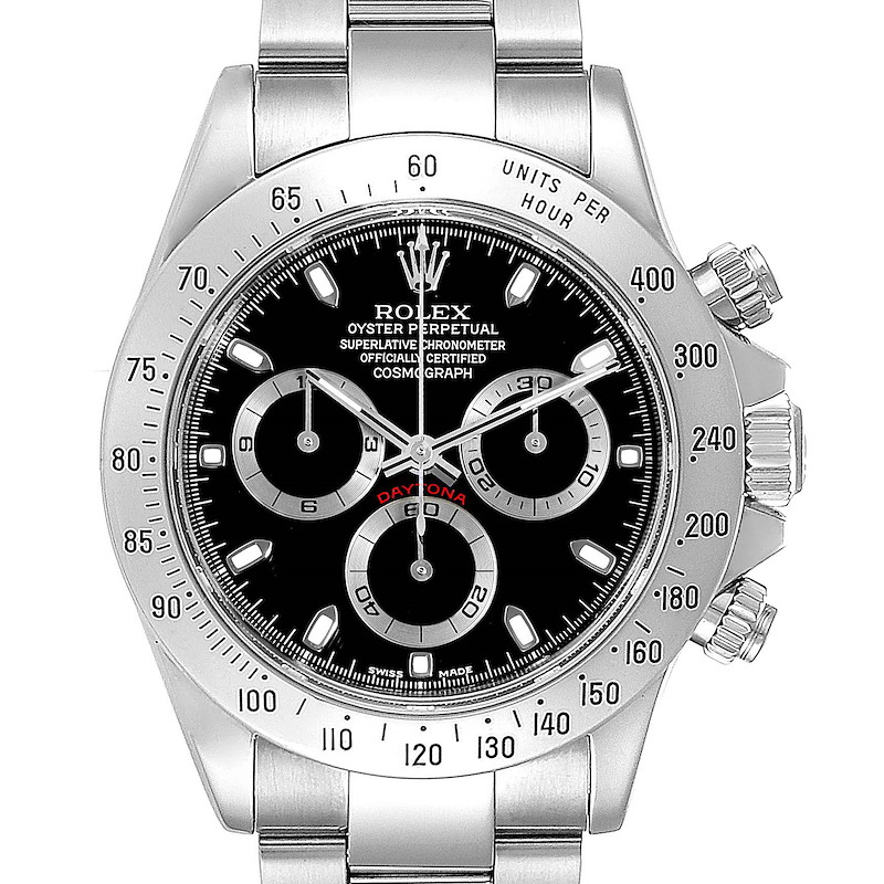 Rolex Daytona Black Dial Chronograph Stainless Steel Mens Watch 116520 SwissWatchExpo