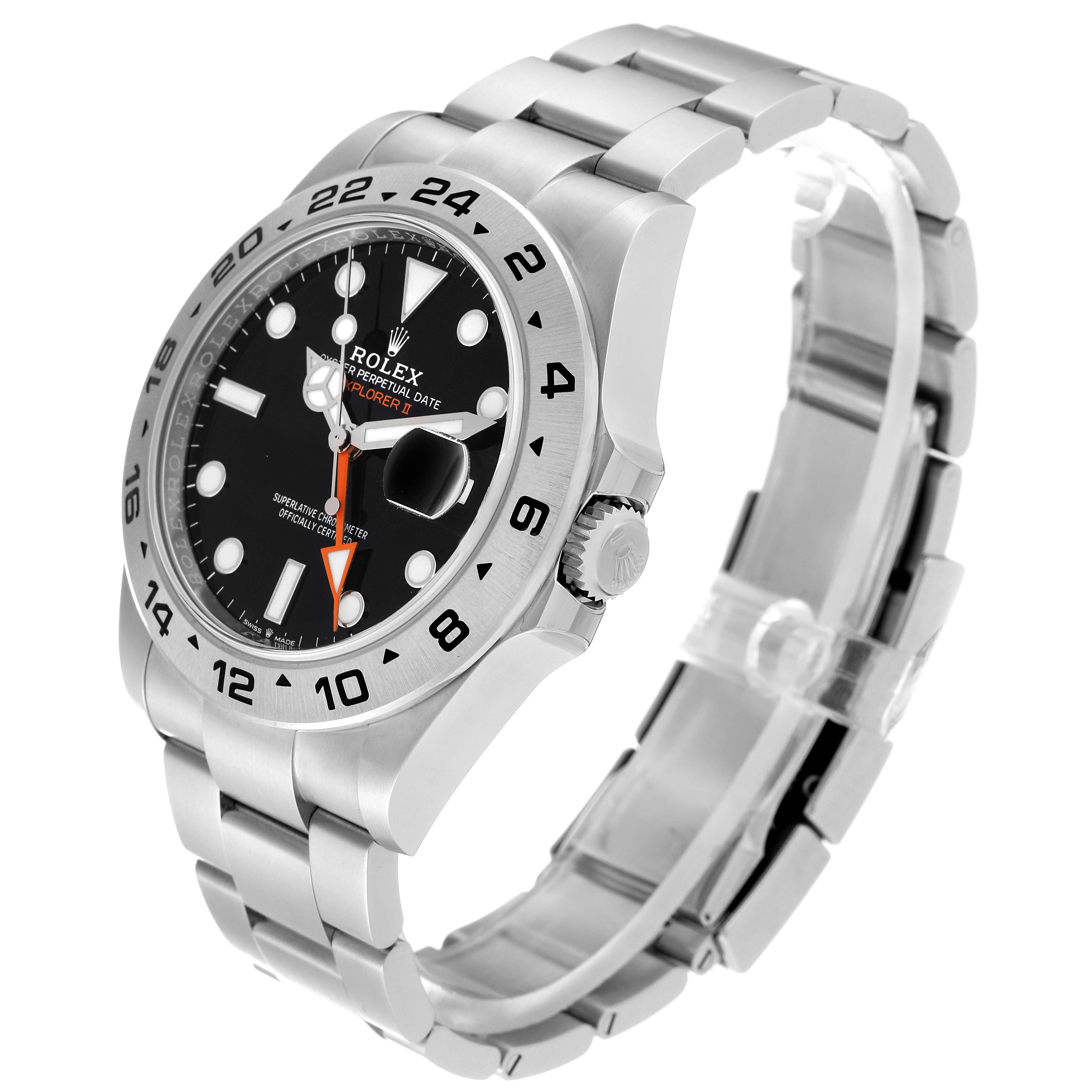 The Rolex Explorer 226570 Men
s Stainless Steel Black Dial 226570 Men
s Stainless Steel Black Dial model watch is shown at a three-quarter angle, highlighting the dial, bezel, crown, and bracelet.