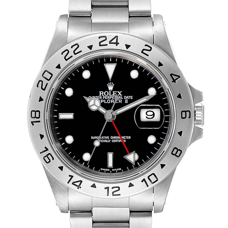Rolex Explorer II Black Dial Oyster Bracelet Automatic Mens Watch 16570 SwissWatchExpo