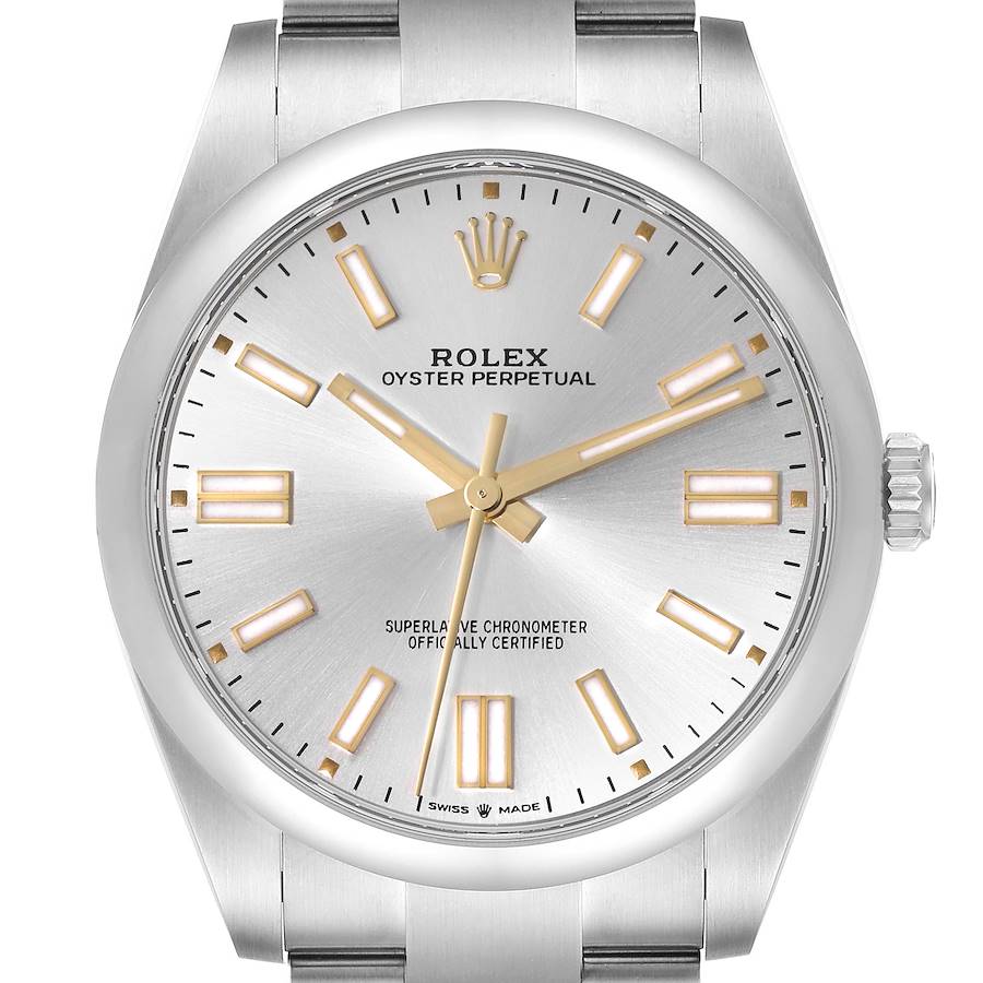 Rolex Oyster Perpetual 41 Silver Dial Steel Mens Watch 124300 Unworn SwissWatchExpo