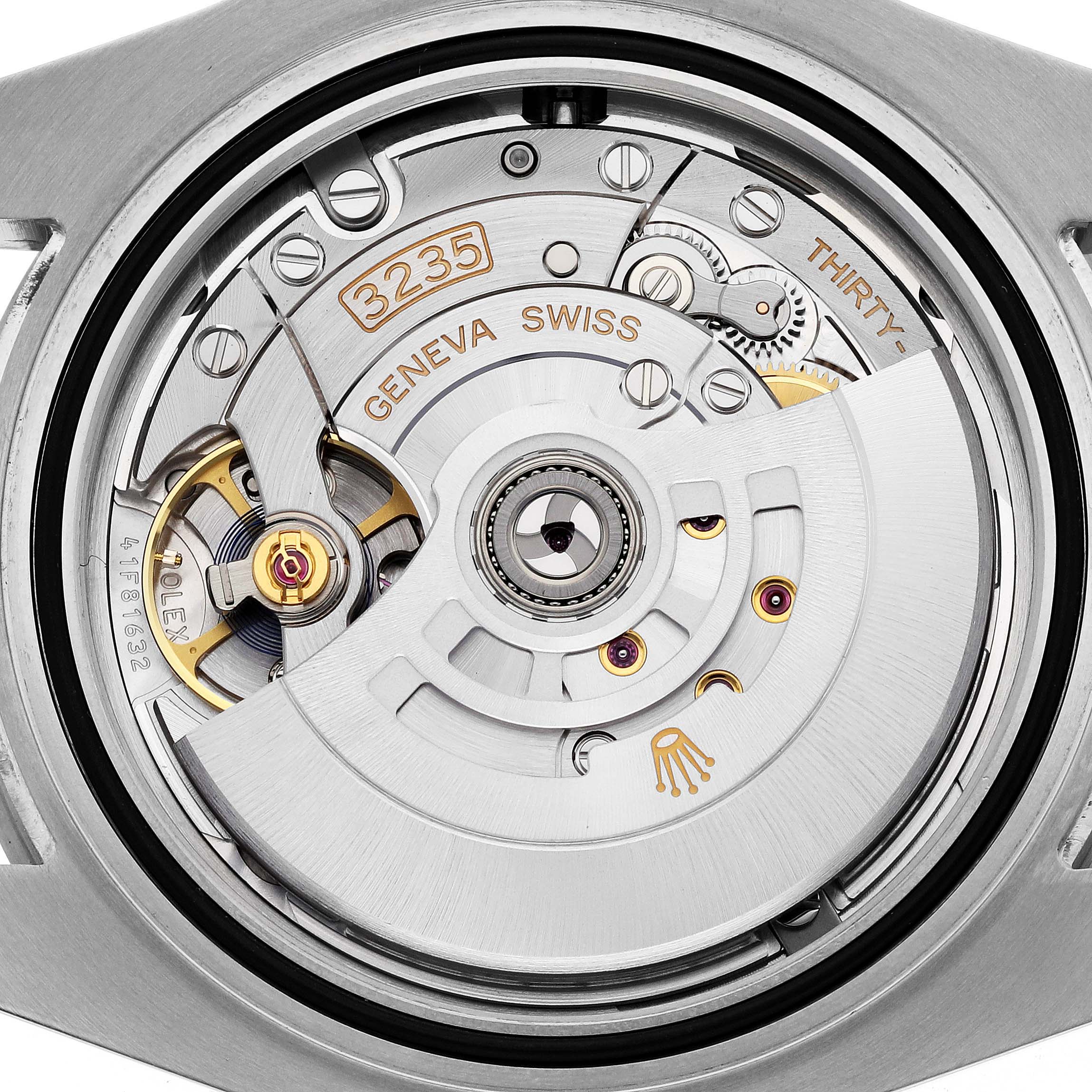 This image shows the back view of the Rolex Submariner 126610LN Men
s Stainless Steel Black Dial 126610LN Men
s Stainless Steel Black Dial, highlighting its internal mechanical movement.