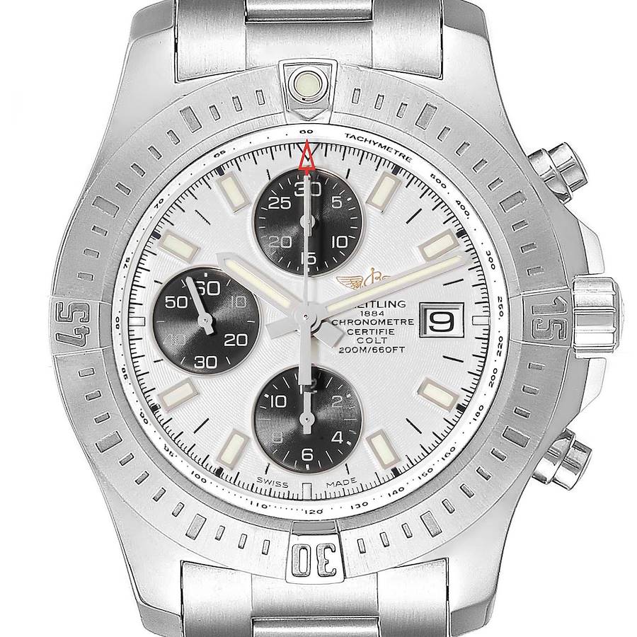 Breitling Colt Automatic Chronograph Steel Mens Watch A13388 Box Card SwissWatchExpo