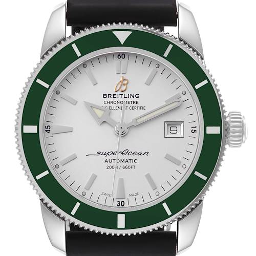 Photo of Breitling Superocean Heritage 42 Green Bezel Steel Mens Watch A17321 Box Papers
