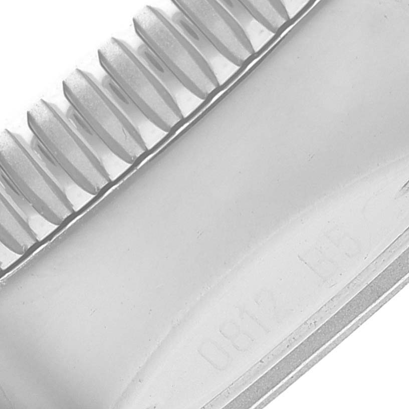 The image shows a close-up of the bezel teeth and a portion of the case edge of the Breitling Superocean A17321 Men's Stainless Steel Silver Dial A17321 Men's Stainless Steel Silver Dial watch.