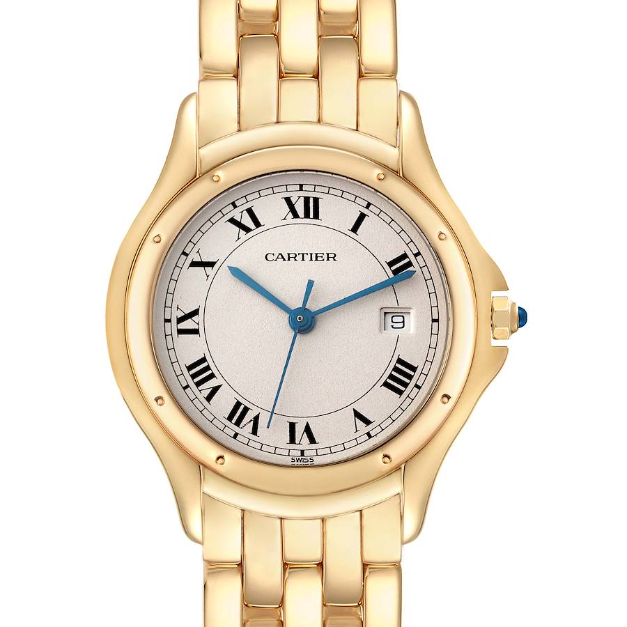 Cartier Cougar Yellow Gold Silver Dial Ladies Watch 887904 SwissWatchExpo