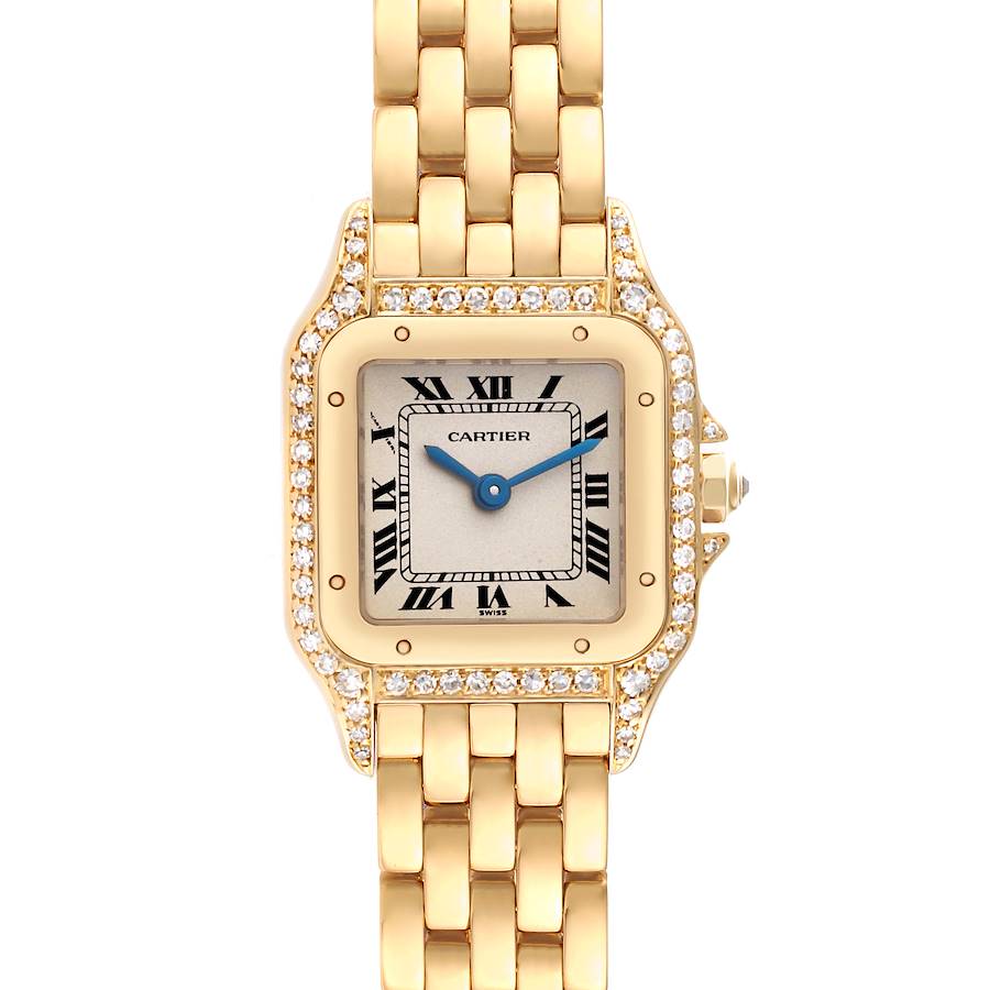 Cartier Panthere Yellow Gold Diamond Ladies Watch WF3071B9 SwissWatchExpo