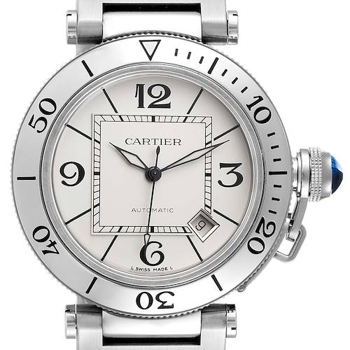Photo of Cartier Pasha Seatimer Stainless Steel Silver Dial Watch W31080M7 Box Papers