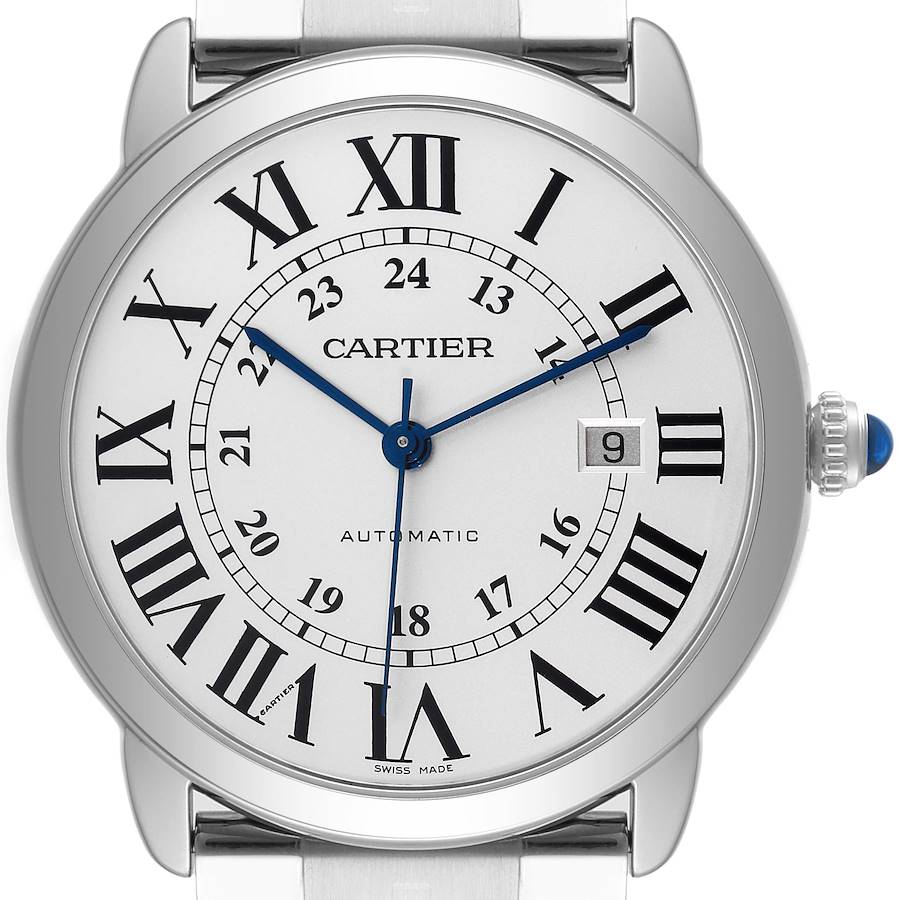 Cartier Ronde Solo XL Silver Dial Automatic Steel Mens Watch W6701011 Box Papers SwissWatchExpo