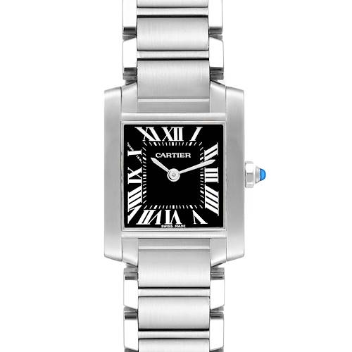 Photo of Cartier Tank Francaise Black Dial Steel Ladies Watch W51026Q3