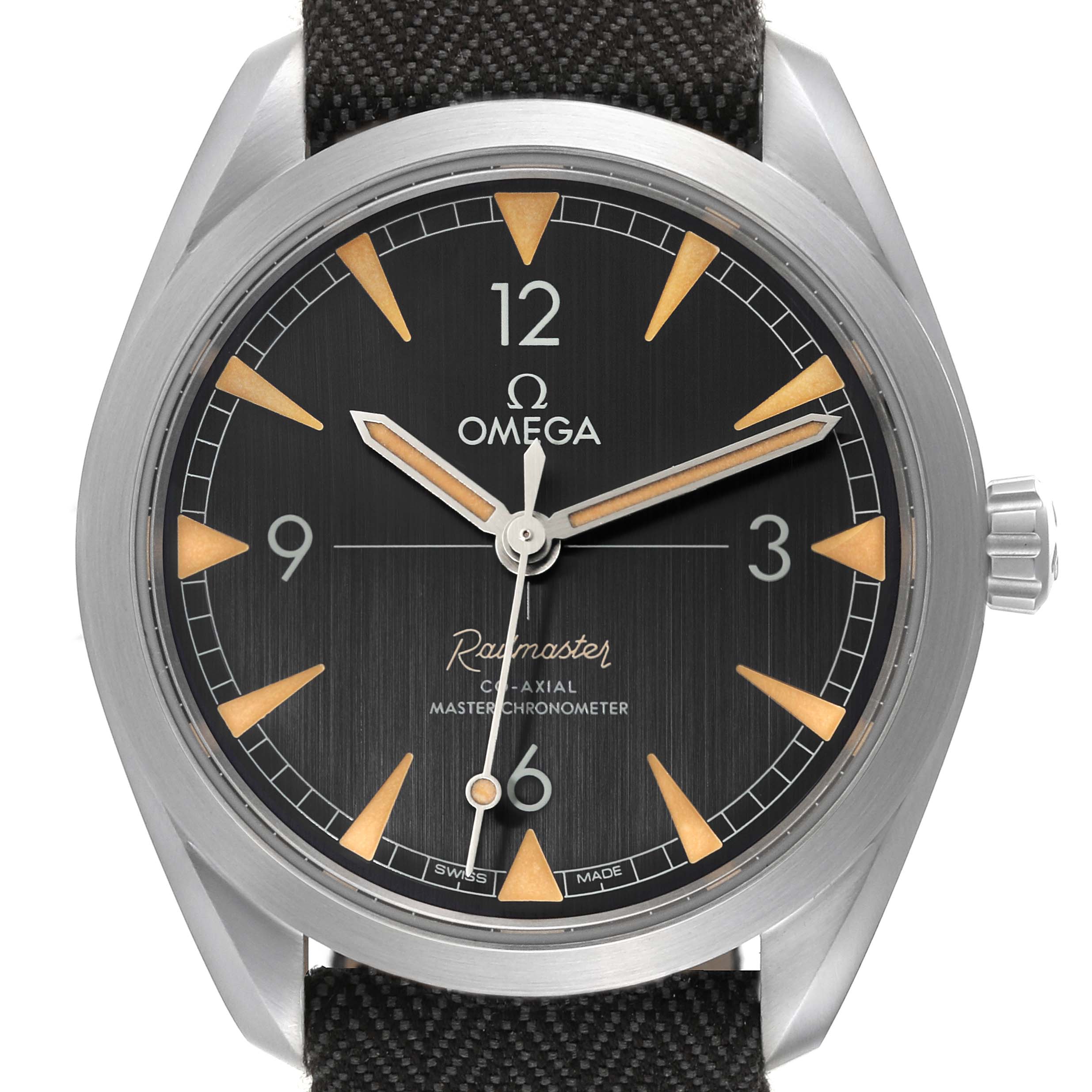The image shows a close-up frontal view of the Omega Seamaster 220.12.40.20.01.001 Men
s Stainless Steel Black Dial 220.12.40.20.01.001 Men
s Stainless Steel Black Dial watch, highlighting its dial, hands, and bezel.