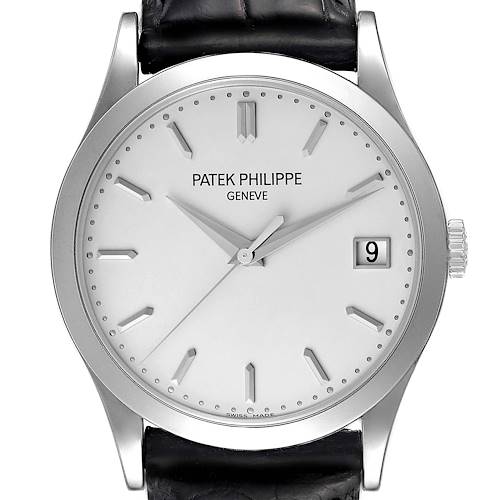 Photo of Patek Philippe Calatrava 18K White Gold Silver Dial Mens Watch 5296 Papers