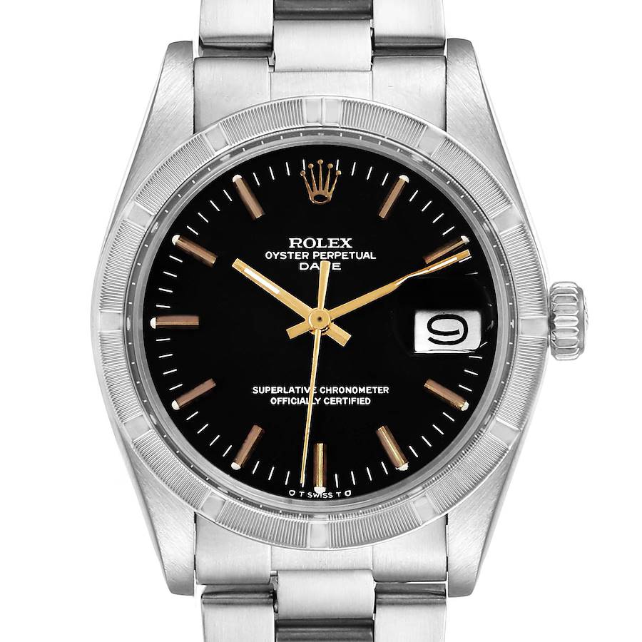 Rolex Date Vintage Black Sigma Dial Stainless Steel Mens Watch 1501 SwissWatchExpo