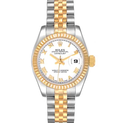 Photo of Rolex Datejust 26 Steel Yellow Gold White Dial Ladies Watch 179173 Box Papers
