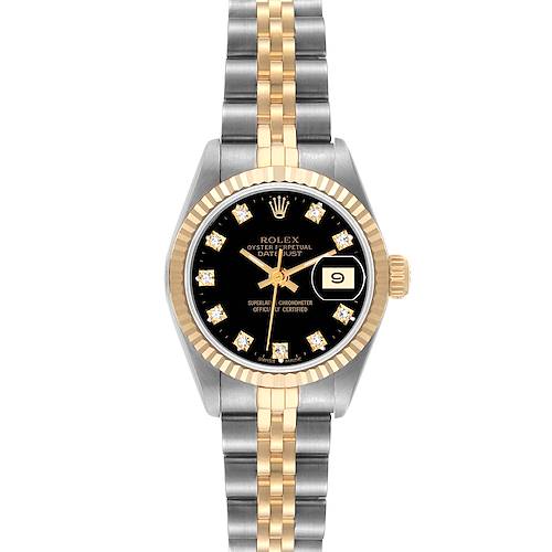 Photo of Rolex Datejust 26mm Steel Yellow Gold Diamond Dial Ladies Watch 69173 Box Papers